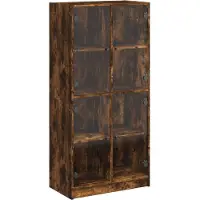 vidaXL Highboard mit Türen Räuchereiche 68x37x142 cm Holzwerkstoff