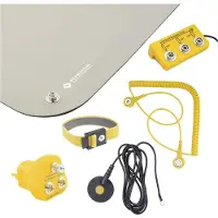 Bernstein ESD Handling Set 6-tlg Matte grau (900x610x2) Armband 2 Kabel 2 Erdungsstecker