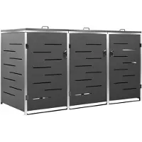 vidaXL Mülltonnenbox für 3 Tonnen 207x77,5x115 cm Edelstahl