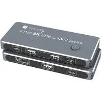 Techly KVM USB-C Switch 8K DisplayPort