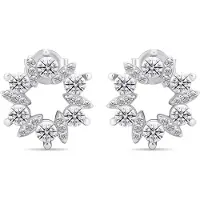 Brilio Silver - Charming silver earrings with clear zircons EA593W