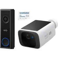 Eufy C30 2K Draadloze Video Deurbel 2K FHD - Accu Zwart + SAMSUNG MicroSDXC 64GB PRO +