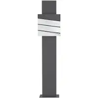 ML-Design ECD Germany Standbriefkasten 170 cm mit Zeitungsfach, Anthrazit-Weiß Marmoroptik, Edelstahl pulverbeschichtet