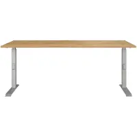 Germania -Werke Schreibtisch höhenverstellbar (manuell) »Downey« 180 cm schwarz, 180x91x80 cm