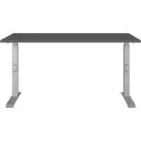 Germania Schreibtisch "Downey", grau (graphit, silber, silber, graphit), B:140cm H:91cm T:80cm, Tische, Schreibtisch, höhenverstellbar von 68-91 cm, verfügbar in verschiedenen Breiten
