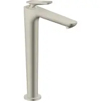 Hansgrohe AXOR Citterio C Einhebel-Waschtischmischer 250 mit CoolStart mit Ablaufgarnitur - Cubic cut, Edelstahl Optic