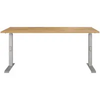 Germania Schreibtisch Mailand, 7911-641, eiche / silber, höhenverstellbar, 160 x 68-91 x 80 cm