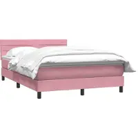 Syfax Boxspringbett mit Matratze Rosa 160x220 cm Samt