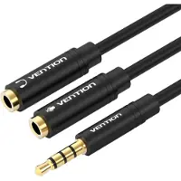 Vention Stereo Splitter 3.5mm Male to Dual 3.5mm Female BBVBY 0.3m (black)