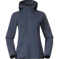 Bergans Sweatjacke Kamphaug Knitted Hoodie Damen Granite Blue-L