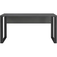 Germania Schreibtisch "Adrano", grau (graphit, schwarz, schwarz, graphit), B:150cm H:74cm T:60cm, Tische, Schreibtisch, mit vorderer Blende, Breite 150 cm, Made in Germany