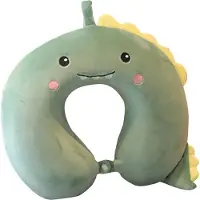 Petex Nackenkissen Drache, 44490095, aus Memory-Schaum, grün, verschließbar mit einem Knopf, U-Form