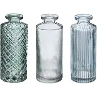 Atmosphera setx3 grün gestreifte Glasvasen, grün