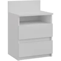 Vicco Nachttisch Monty, 39,6 x 59,1 cm, Weiß, Nachtschrank mit 2 Schubfächer