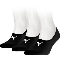 Puma Füßlinge "UNISEX FOOTIE 3P", Damen, Gr. 35-38, schwarz, Baumwollmischung, elastisch, Socken Füßlinge, NoShow Socks, atmungsaktiv, elastisches Bündchen, Topseller