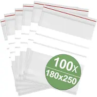 Quadrios Druckverschlussbeutel mit Beschriftungsstreifen (B x H) 180 mm x 250 mm Transpar