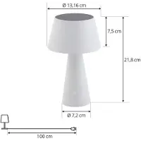 LINDBY LED-Solartischlampe Lirinor, weiß, Kunststoff, Ø 13cm