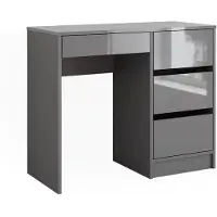 Vicco Schreibtisch Sherry Grau Hochglanz 90 x 40 cm mit Schubladen, Model 43668