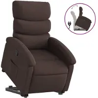 vidaXL Relaxsessel mit Aufstehhilfe Dunkelbraun Stoff