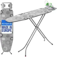 Kadax Klappbares Bügelbrett „Brusand”, Dampfbügelbrett mit Metallnetz, 114 cm