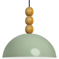 Bamyum Lipeo Industrielle Wooden Pendelleuchte Metall Groß 26 cm, Hängelampe Industriell Lampe Vintage Hängeleuchte, Retro Pendelleuchte Esstisch - Minzgrün