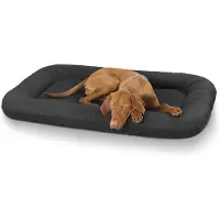 Knuffelwuff Kunstleder Hundebett Jerry Übergröße XXXL 140 x 105 Schwarz