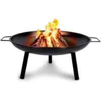 Bbq collection Feuerschale Ø60 cm Feuerkorb mit Griffen - Feuertonne für den Garten - Terrassenofen für Brennholz - Geeignet für Lagerfeuer - Gartenkamin - Kohlenstoffstahl