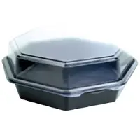 Duni Multiboks Octaview 1-rum 230x230x80 mm med L?g PS Sort/Klar,180 stk/krt