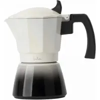 Jata Moka-Kaffeemaschine HCAF2406, 6 Tassen, 0,3 l, Aluminium, induktionsgeeignet, schwarz/weiß