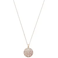 Amor Kette mit Anhänger für Damen, Sterling Silber 925, Zirkonia (synth.) Ornament Roségold