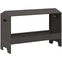 vidaXL Hühnerfütterungsrinne Schwarz 81 x 32 x 53,5 cm