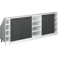 Vicco Dachschrägenschrank-Set Rion, 5er Set, Anthrazit Landhaus/Weiß/Weiß