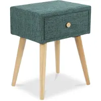Homestyle4u Nachttisch Nachtschrank Beistelltisch Türkis Stoff