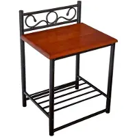 Homestyle4u Nachttisch Nachtkonsole Nachtschrank Metall Beistelltisch Schrank