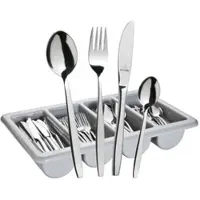 BERGMAN Arundo CASINO Besteckset 145-teilig - spülmaschinenfest & robust, inklusive Besteckkasten