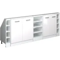 Vicco Dachschrägenschrank-Set Rion, 5er Set, Weiß Hochglanz/Weiß/Weiß