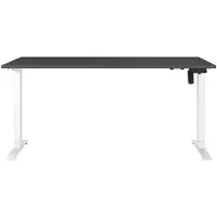 Germania Schreibtisch "Boras", grau (graphit, weiß, weiß, graphit), B:160cm H:120cm T:80cm, Tische, Schreibtisch, Breite 120/140/160/180 cm, Metallgestell, elektrisch höhenverstellbar
