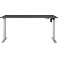 Germania Schreibtisch "Boras", grau (graphit, silber, silber, graphit), B:160cm H:120cm T:80cm, Tische, Schreibtisch, Breite 120/140/160/180 cm, Metallgestell, elektrisch höhenverstellbar