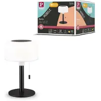 Paulmann LED-Solar-Tischlampe Bartja, schwarz, IP44 dim dimmbar, schwarz, für Wohn- / Esszimmer, Kunststoff, Modern, Solarleuchten