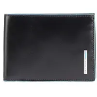 Piquadro Blue Square Men's Wallet With Coin Pocket black
