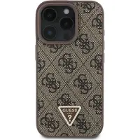 GUESS GUHCP16XP4TDPW iPhone 16 Pro Max 6.9" brązowy/brown hardcase Leather 4G Triangle Strass MagSaf
