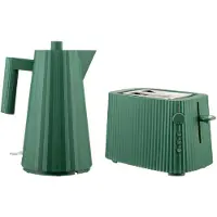 Alessi Plissé Wasserkocher- & Toaster-Set, Grün, Wasserkocher 1 Liter