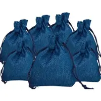 Espírito rebelde Jutesäckchen Navy Blue 10x14 cm Set 20x