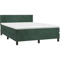 Syfax Boxspringbett mit Matratze Dunkelgrün 140x200 cm Samt