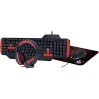 Gembird GGS-UMG4-02, Volle Größe (100%), Kabelgebunden, USB, QWERTY, Schwarz, Maus enthalten