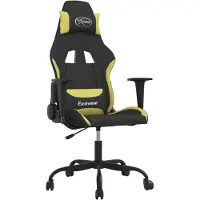 vidaXL Gaming-Stuhl mit Fußstütze Schwarz und Hellgrün Stoff