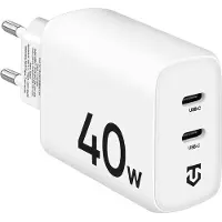 Tactical Netzladegerät 2x USB-C 40W in Weiß KP31220