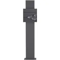 ML-Design Standbriefkasten mit Zeitungsfach Anthrazit-Schwarz Marmoroptik