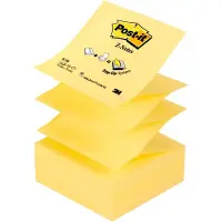 3M Post-it blok R-330 gul Z-fold 76x76 mm - (12 blokke pr. pakke)