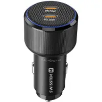Swissten , Auto Ladegerät 50W Fast Charge 2x USB-C PD, Schwarz